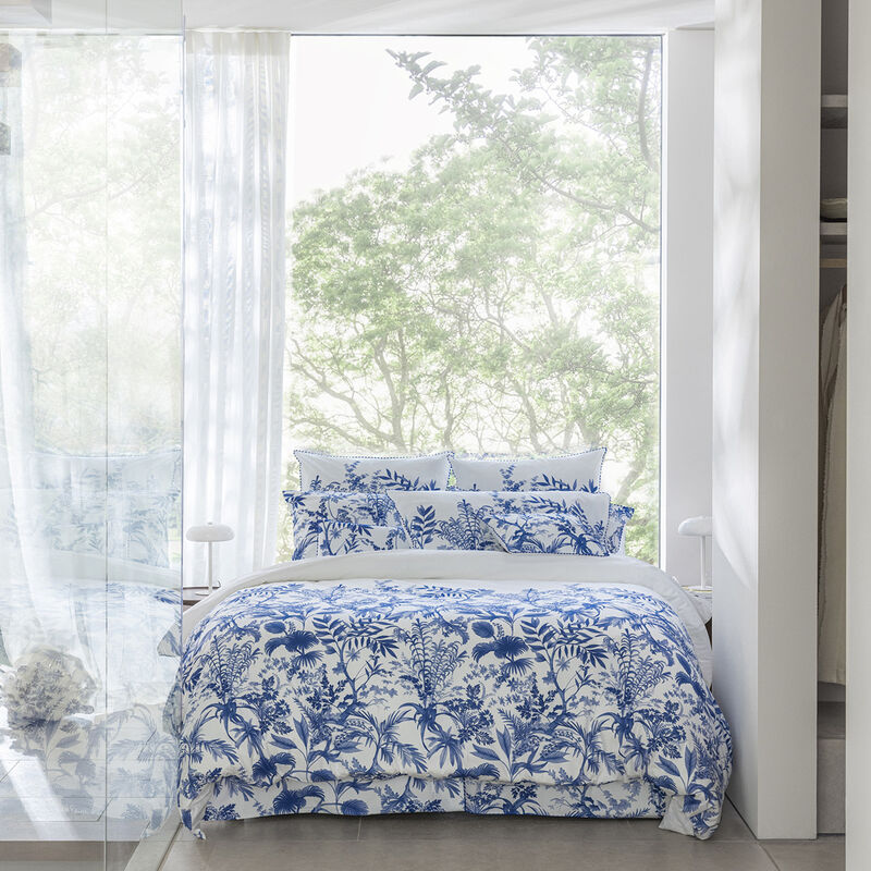 Duvet cover Jardin d'eden  Blue  100% cotton, , hi-res