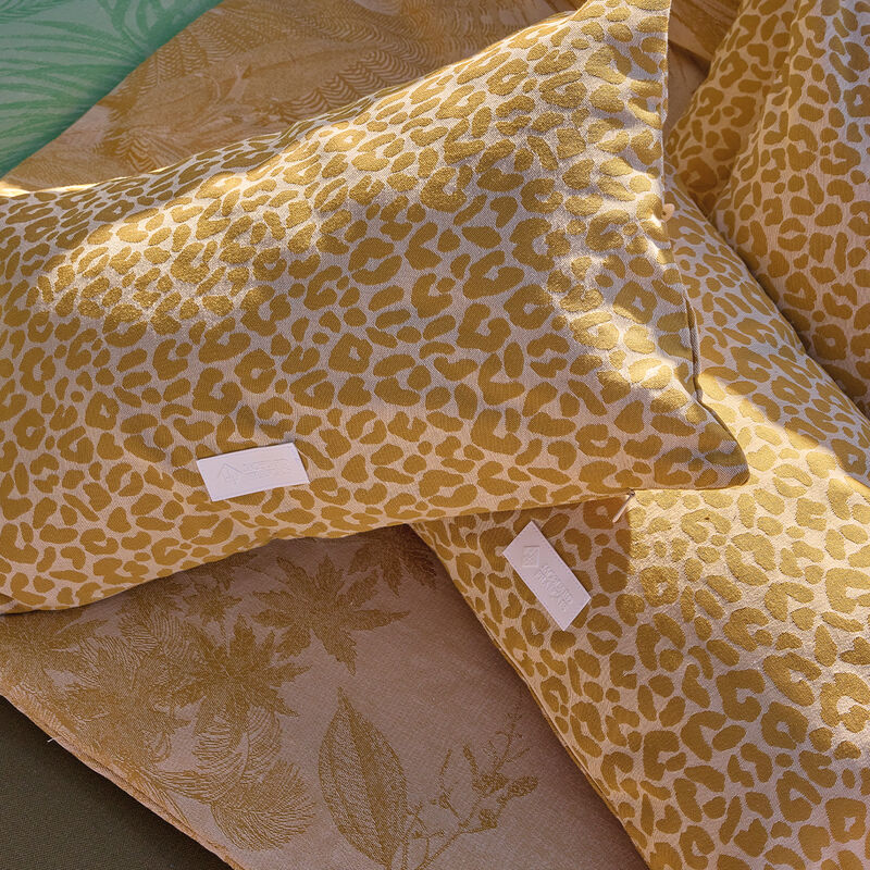 Cushion cover Sinharâja Yellow 23"x23" 100% cotton, , hi-res image number 2