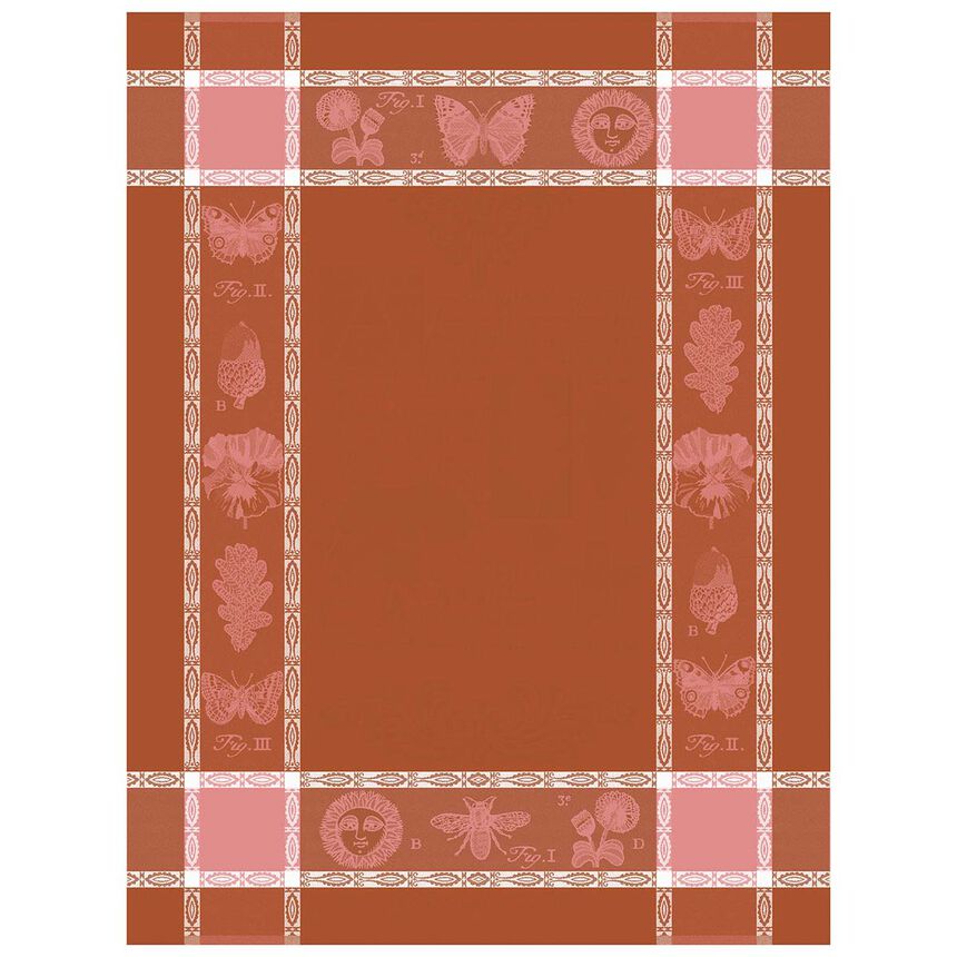 Tea towel Botanique Pink 24"x31" 100% cotton, , hi-res image number 0