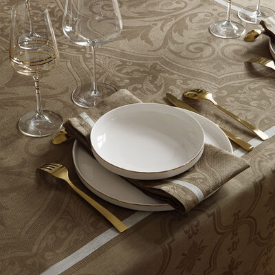 Napkin Armoiries Brown 23"x23" 100% linen