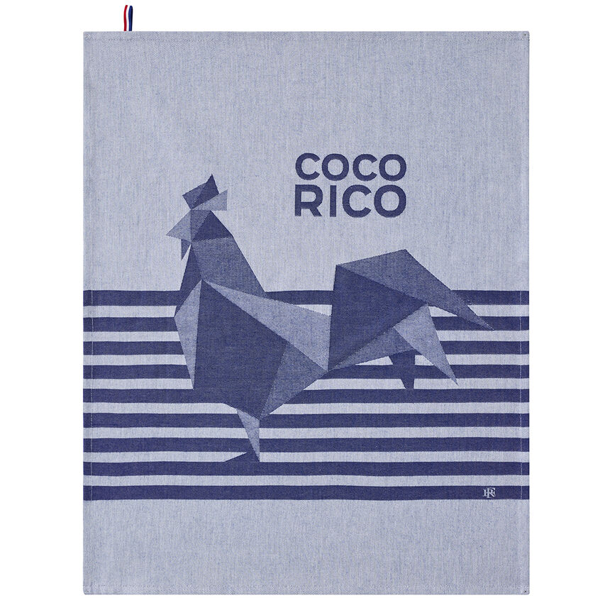 Tea towel Coco-Rico Blue 60x80 100% cotton, , hi-res image number 0