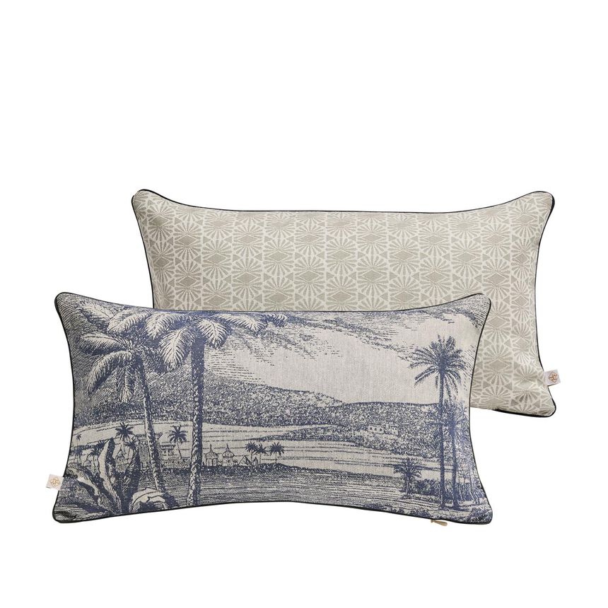 Cushion cover Dune Blue 12"x20" 100% cotton, , hi-res image number 1