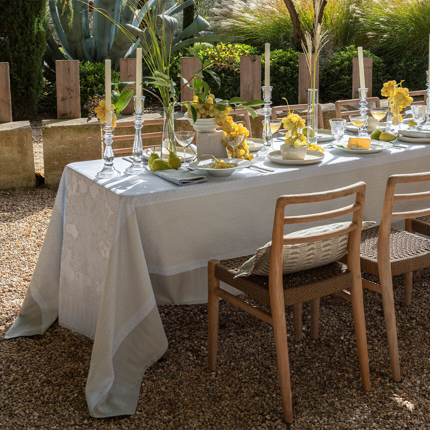 Coated tablecloth Promenade Imp&eacute;riale Grey 175x175 100% cotton, , hi-res image number 0