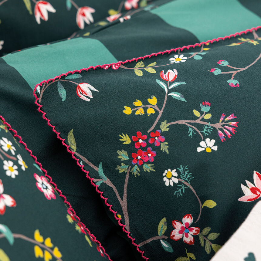 Pillowcase Vagabonde Green 40X80 100% cotton, , hi-res image number 0