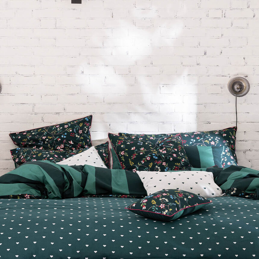 Cushion cover Vagabonde Green 12"x20" 100% cotton, , hi-res image number 2