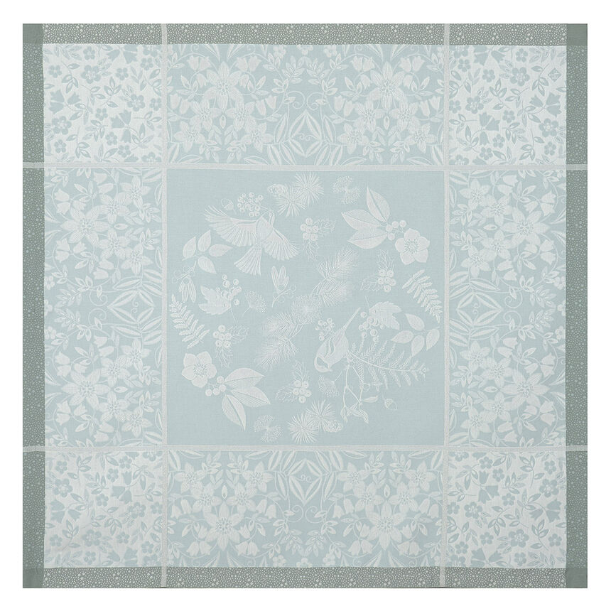 Tablecloth Po&eacute;sie d'hiver Blue 175x175 99% cotton / 1% other fibers, , hi-res image number 2