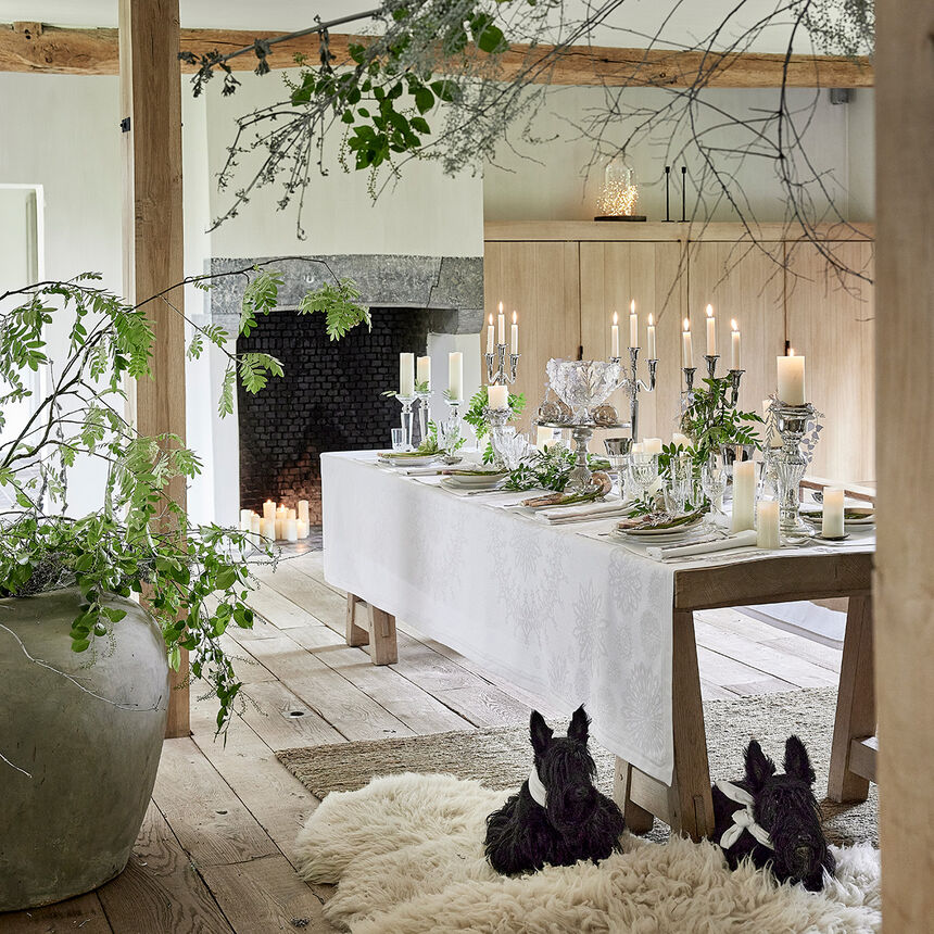 Tablecloth Lumi&egrave;res d'&eacute;toiles Diamant  White 166x175 85% Cotton, 11% Viscose, 4% Polyester, , hi-res image number 3