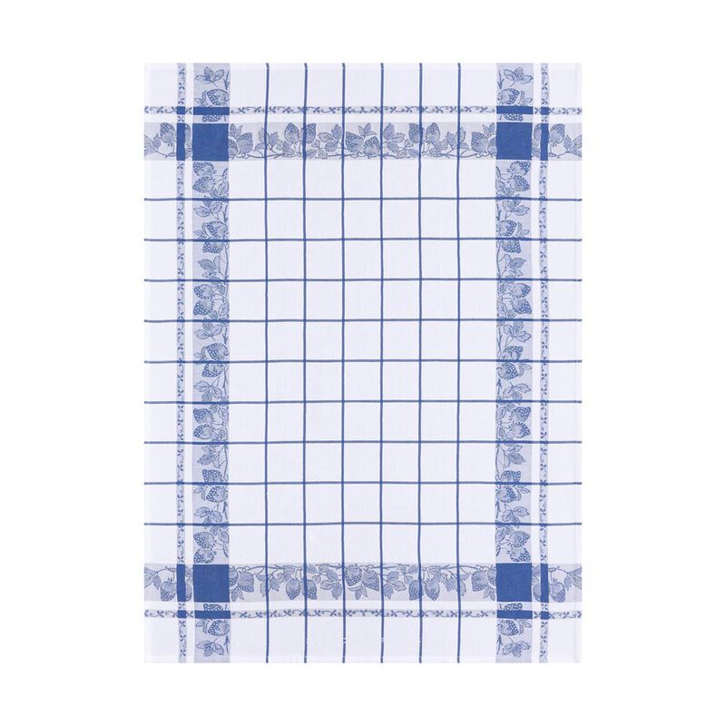 Tea towel Fraises French blue 60x80 100% cotton, , hi-res image number 0