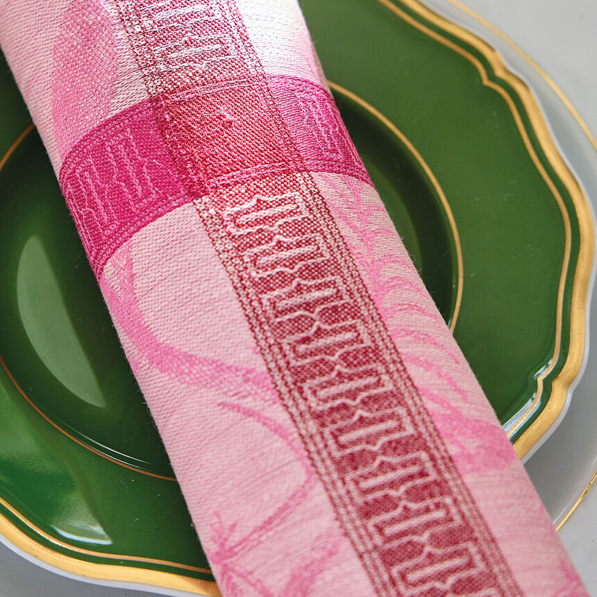 Napkin &Agrave; l'orangerie Pink 22"x22" 100% linen, , hi-res image number 2