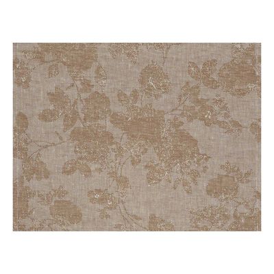 Set de table enduit Casual Flower Noisette 45x35 100% lin, enduction acrylique,  Set de table enduit Casual Flower Noisette 45x35 100% lin, enduction acrylique