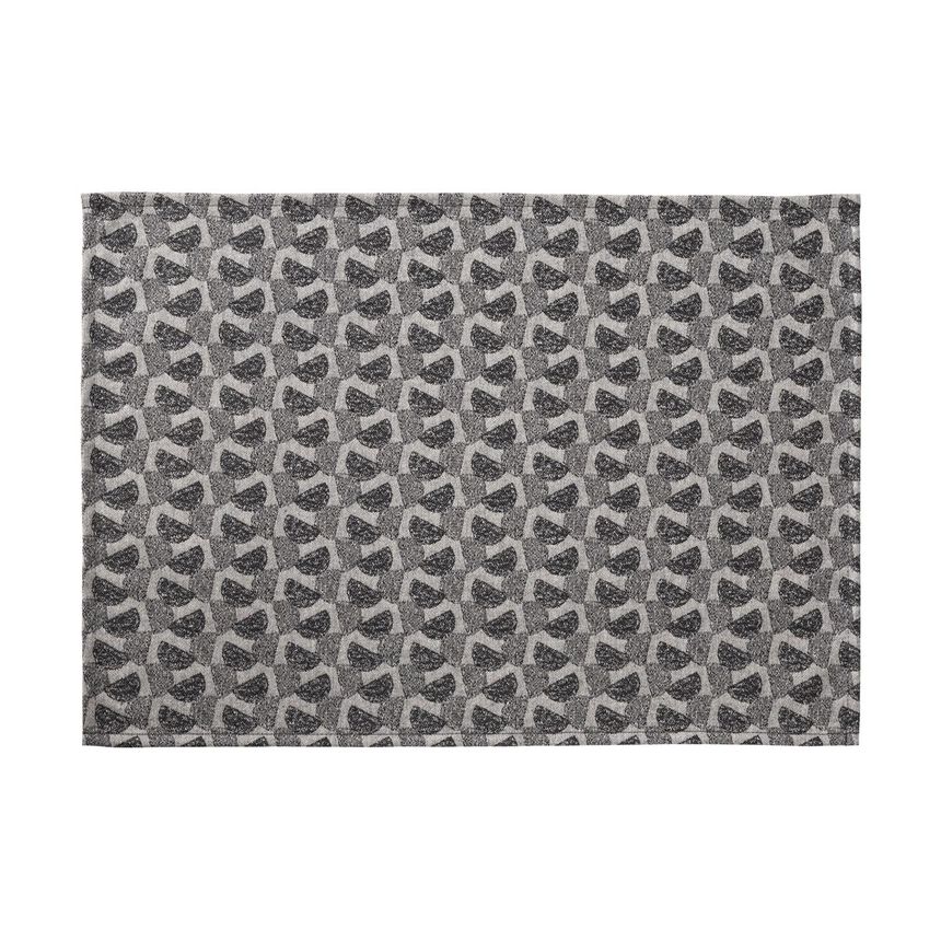 Coated placemat Empreintes Pois Black 20"x14" 100% cotton, , hi-res