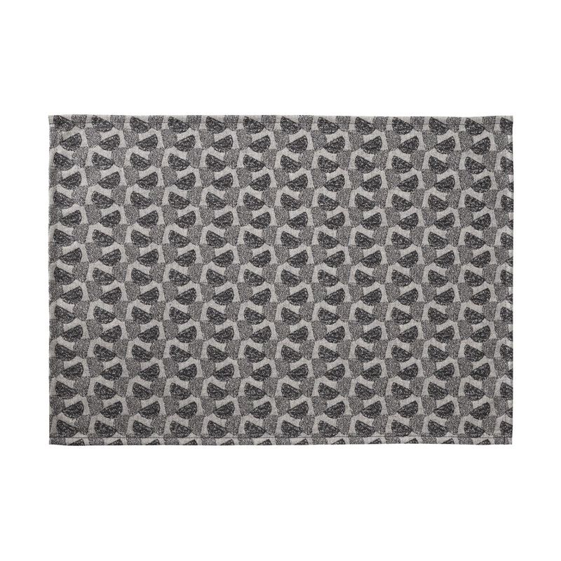 Coated placemat Empreintes Pois Black 20"x14" 100% cotton, , hi-res image number 0