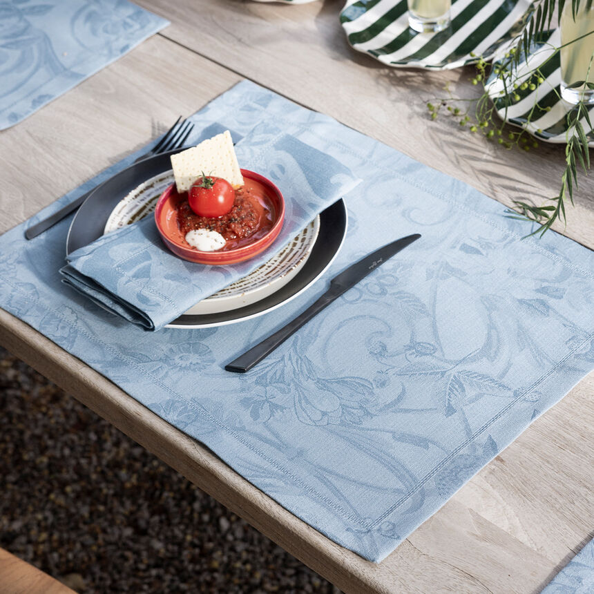 Placemat Tivoli Blue 50x38 100% linen, , hi-res image number 0