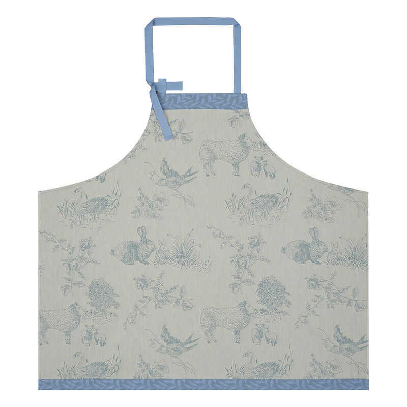 Apron Joséphine Blue 35"x38" 100% cotton, , hi-res
