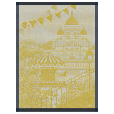 Tea towel Promenade parisienne Yellow 24"x31" 100% cotton