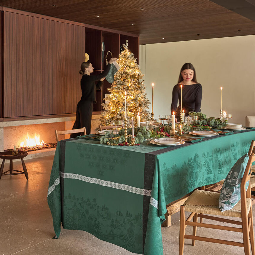Tablecloth Sous les &eacute;toiles Green 47"x47" 100% cotton, , hi-res image number 4