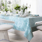 Tablecloth Jardin d'Eden Blue 69"x69" 100% cotton, , hi-res image number 1