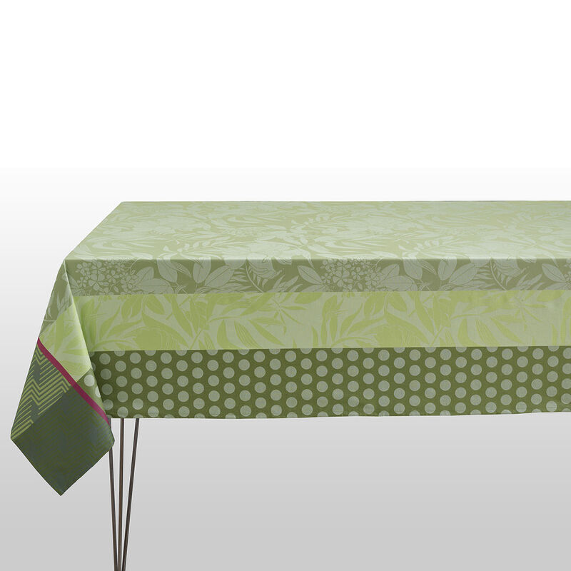Coated tablecloth Green 69"x69" 100% cotton, , hi-res image number 0