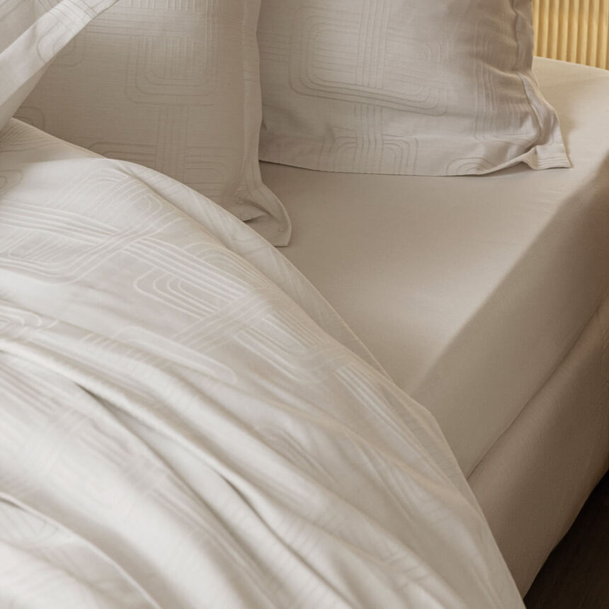 Flat sheets H&ocirc;tel particulier Grey 240X300 50% cotton - 50 % linen, , hi-res image number 2