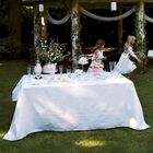 Tablecloth Siena Blanc White 69"x69" 100% cotton, , hi-res image number 0