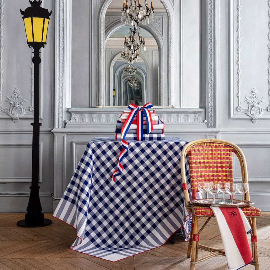 Nappe Elys&eacute;e Tricolore 150x150 100% coton, , hi-res image number 0