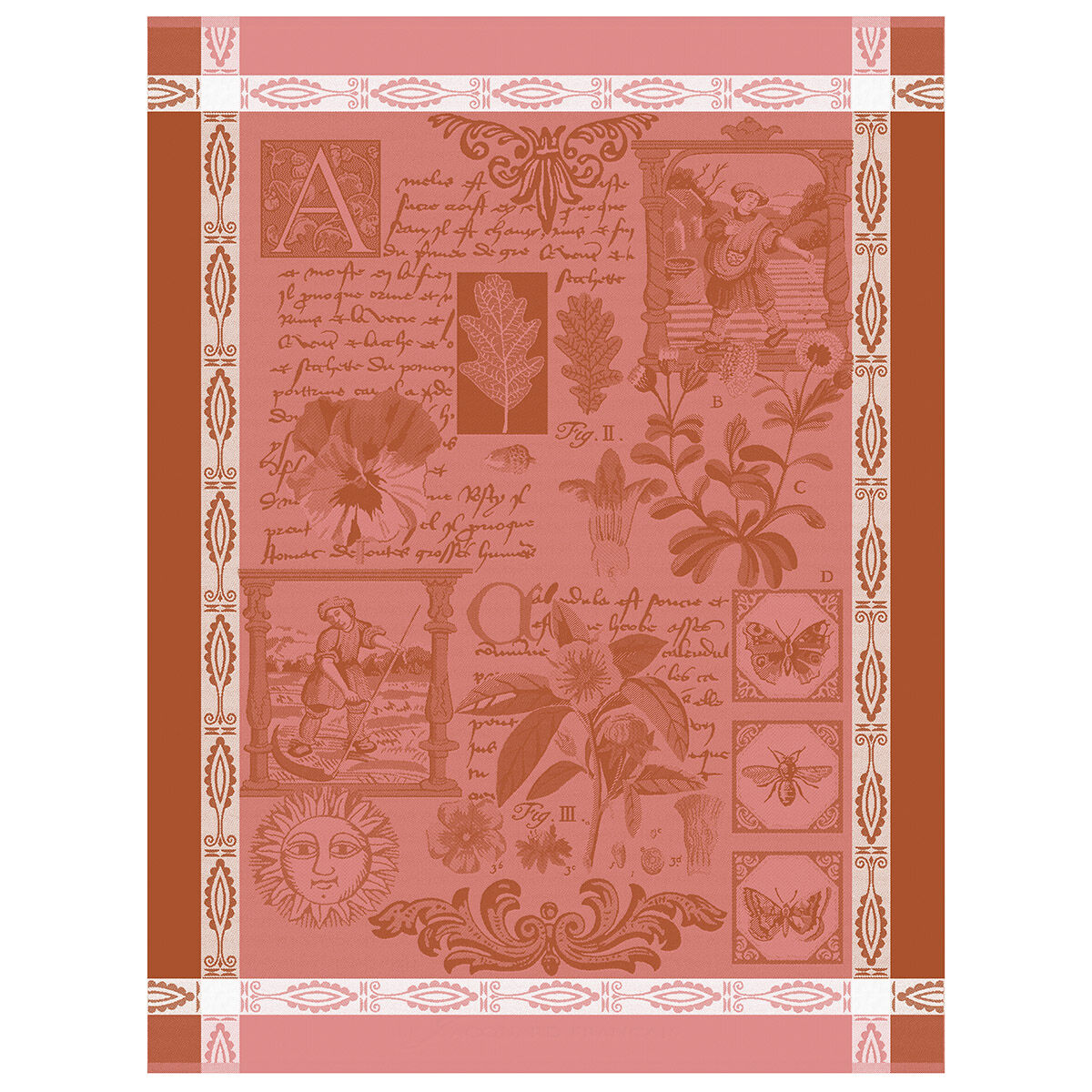LE Jacquard Francais Tea Towel de Season legumes Aubergine 60 x 80 cm 100% Cotton 