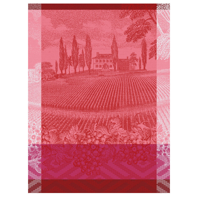 Tea towel Vignoble Pink 24"x31" 100% cotton, , hi-res image number 0