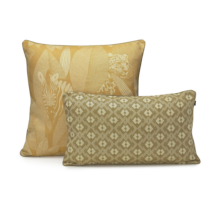 Cushion cover Nature Sauvage Yellow 20"x12" 100% cotton, , hi-res image number 4