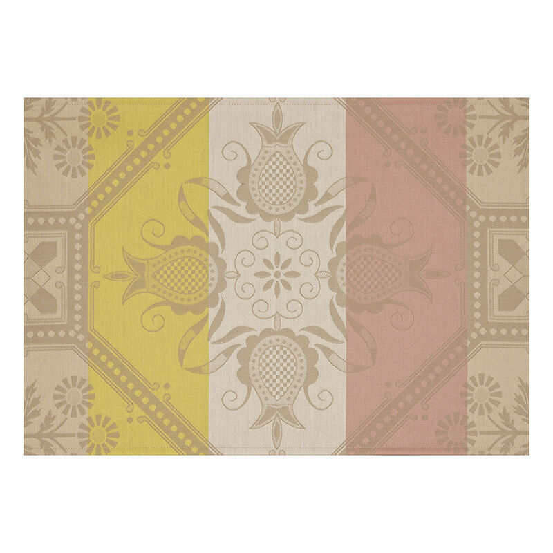 Coated placemat Hacienda Beige 20"x14" 100% cotton, , hi-res image number 1