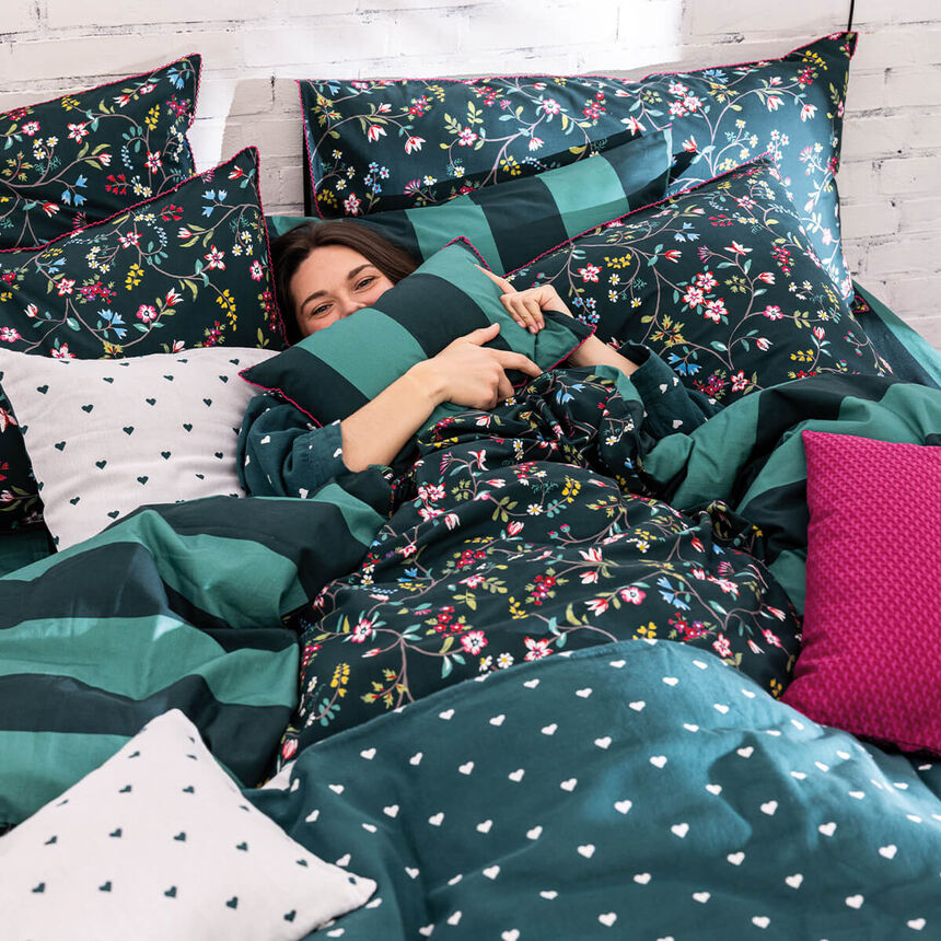 2 Pillowcases Vagabonde Green 22"X42"King,Pair 100% cotton, , hi-res image number 3