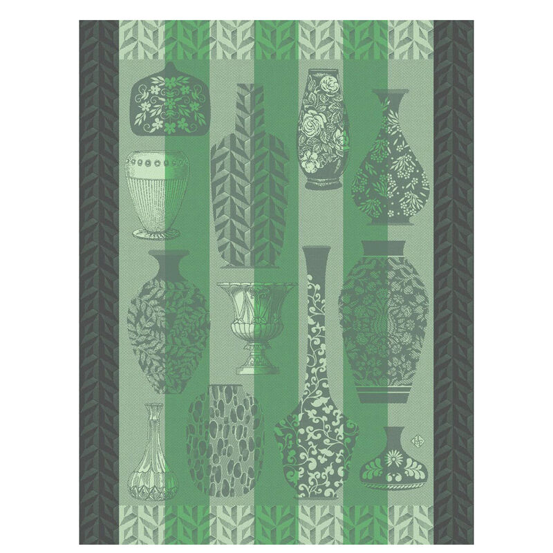 Tea towel Poteries Green 60x80 100% cotton, , hi-res image number 0