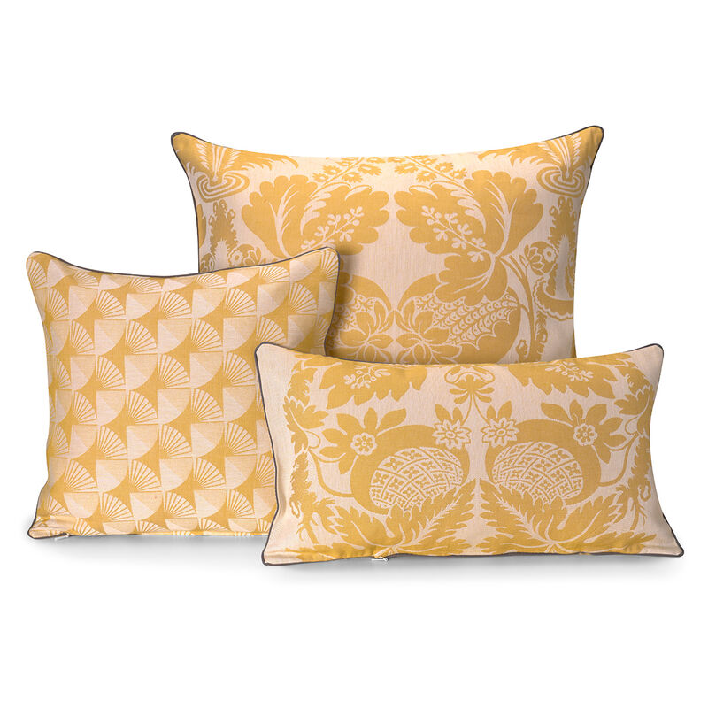 Cushion cover Soleil Yellow 12"x20" 100% cotton, , hi-res