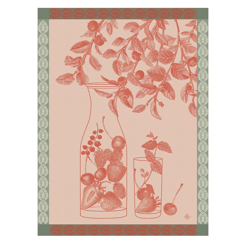 Torchon Eaux de fruits rouges Cerise 60x80 100% coton, , hi-res image number 0