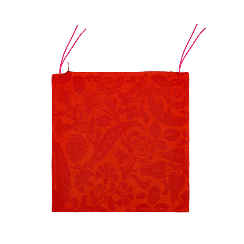 Chair cushion Voyage Iconique Red 16"x16" 100% cotton, , hi-res image number 0