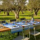 Runner Instant Bucolique Blue 20"x59" 100% linen, , hi-res image number 0