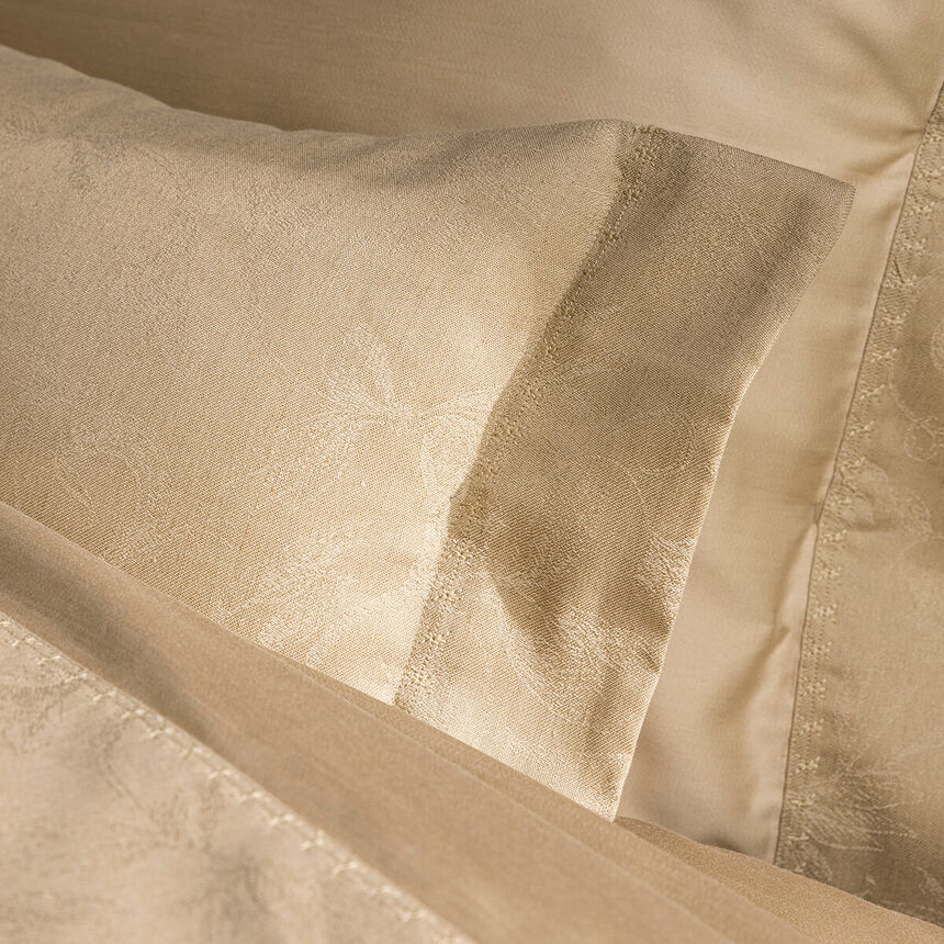 2 Pillowcases Arabesque Beige 56X84 50% cotton - 50 % linen, , hi-res image number 1