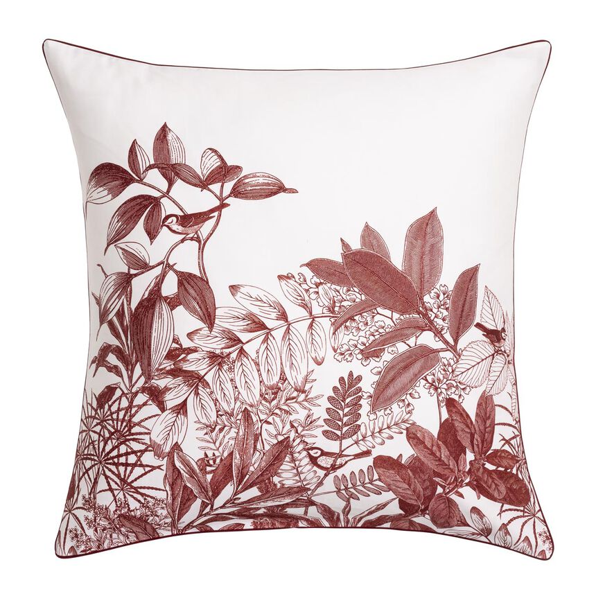 Pillowcase Feuilles en sc&egrave;ne  Red 16"x31" 100% cotton, , hi-res image number 1