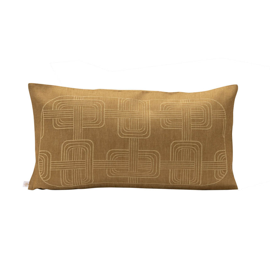 Cushion cover H&ocirc;tel particulier Brown 20"x20" 100% linen, , hi-res image number 2