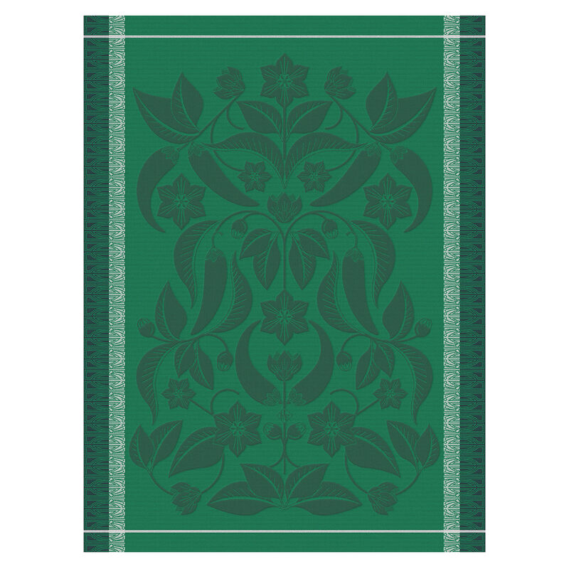 Tea towel Piments Green 24"x31" 100% cotton, , hi-res image number 0