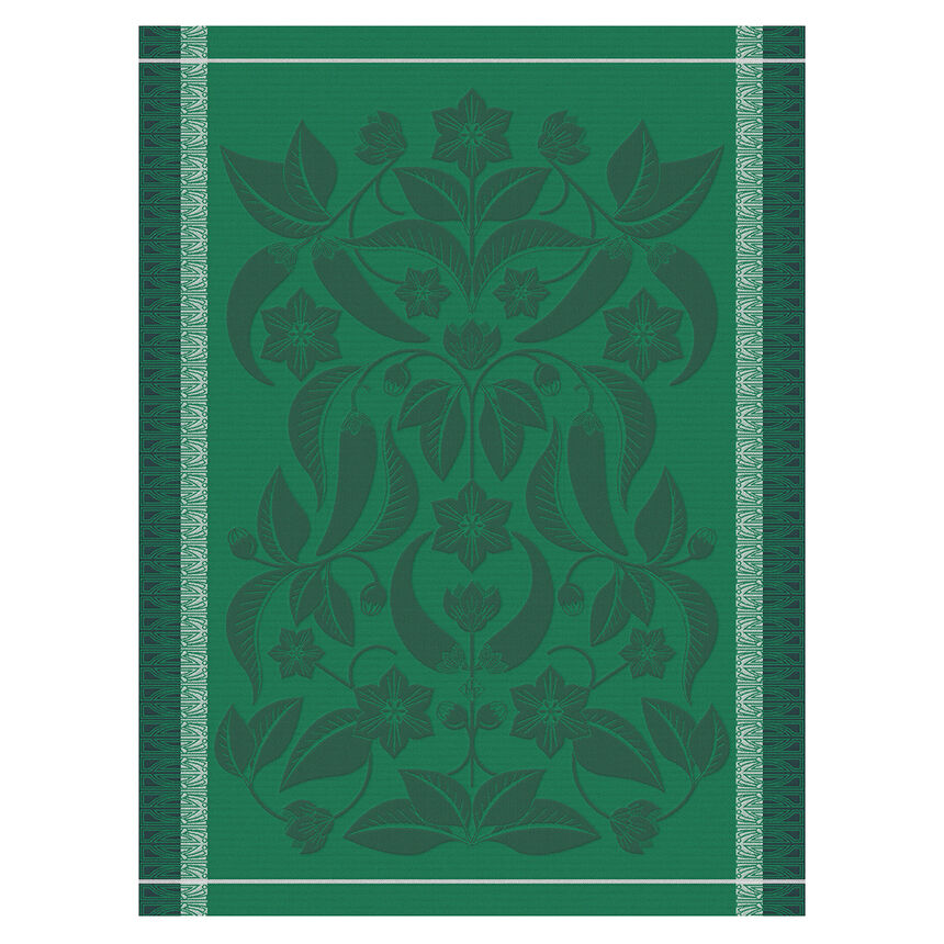 Torchon Piments Vert 60x80 100% coton, , hi-res image number 0