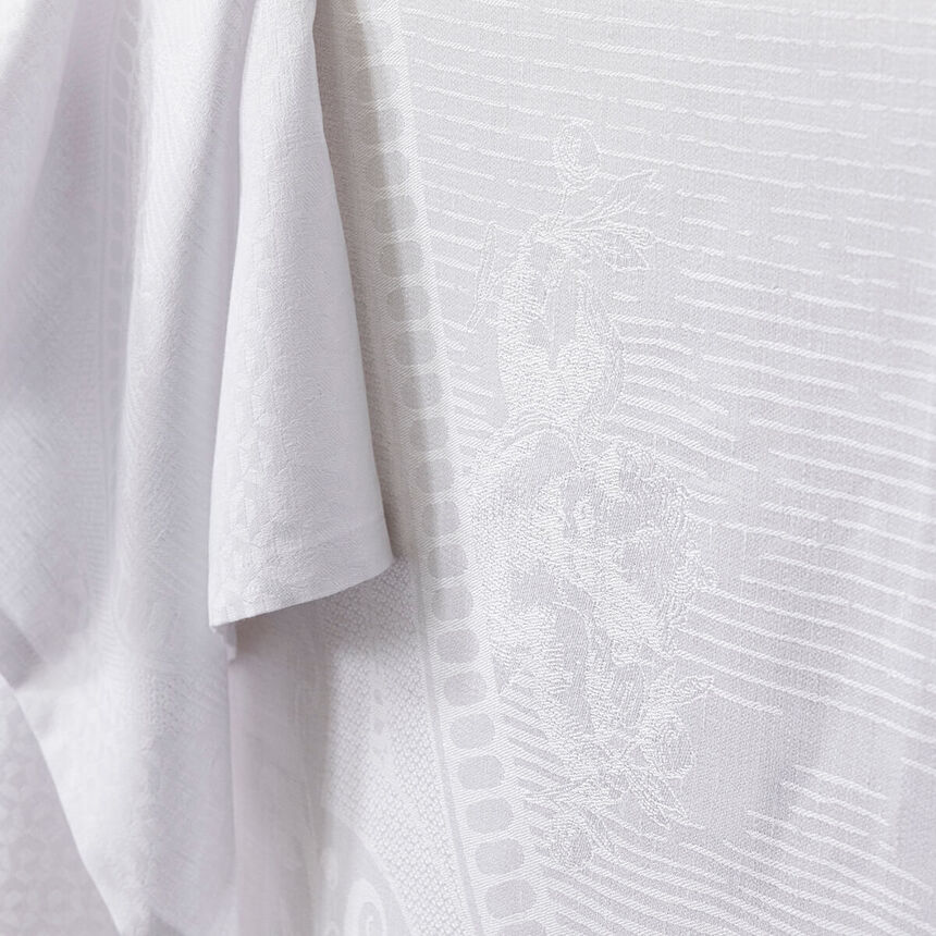 Tablecloth &Eacute;vasion C&eacute;leste White 69"x69" 100% linen, , hi-res image number 3