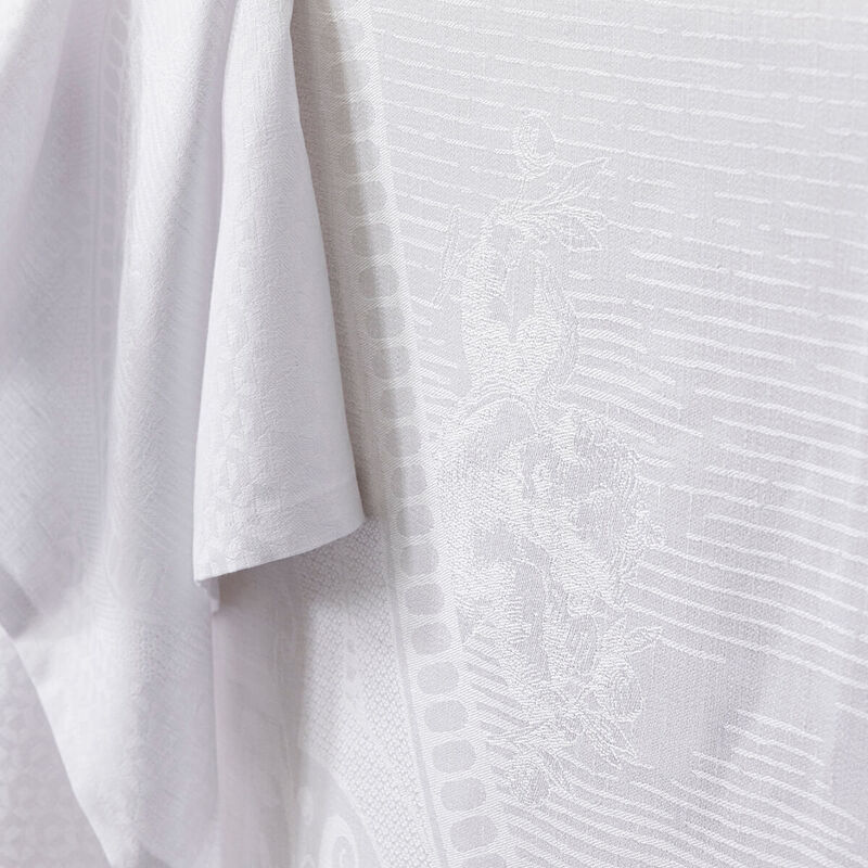 Tablecloth Évasion Céleste White 69"x69" 100% linen, , hi-res image number 3