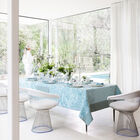 Tablecloth Jardin d'Eden Blue 69"x69" 100% cotton, , hi-res image number 0