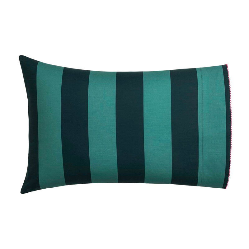 2 Pillowcases Vagabonde Green 22"X42"King,Pair 100% cotton, , hi-res image number 0