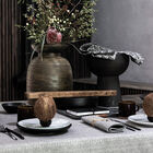 Tablecloth Empreintes Black 59"x59" 100% cotton, , hi-res image number 0