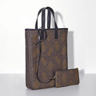 Hand-carried bag Python Marron  100% cotton, acrylic coating. Garnish: Cattle leather, , hi-res image number 2