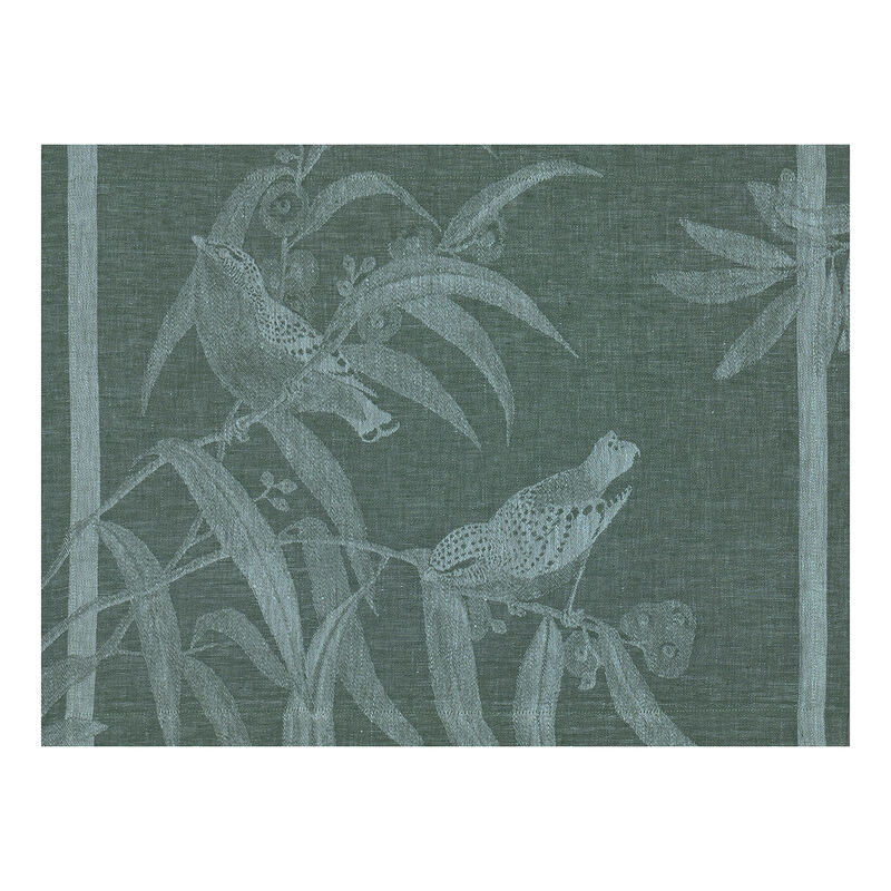 Placemat Volière Green 21"x15" 100% linen, , hi-res image number 0