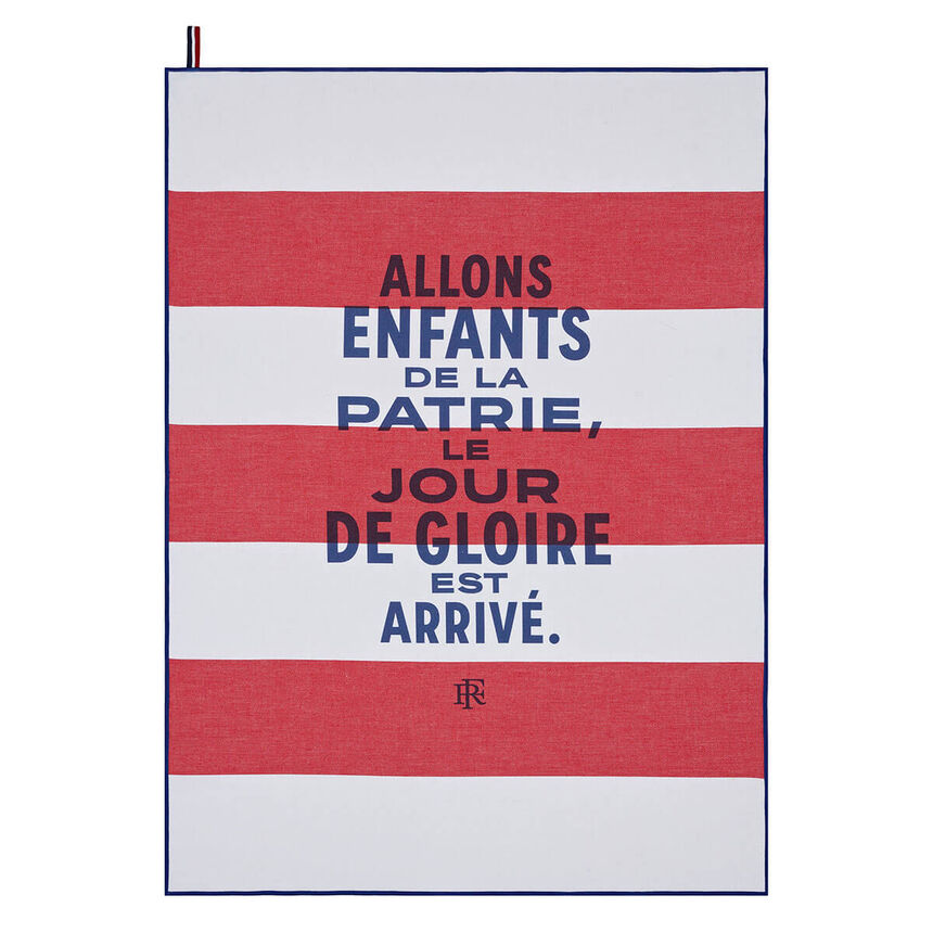 Tea towel Elys&eacute;e Patrie Tricolor 24"x31" 100% cotton, , hi-res image number 0