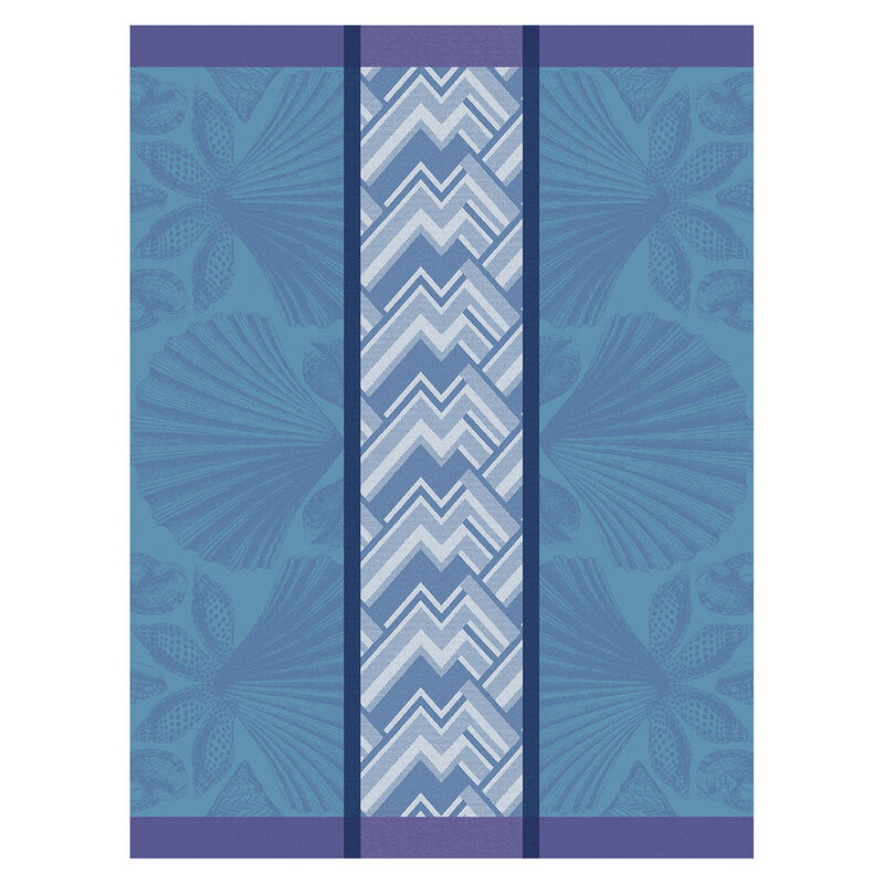 Tea towel Coquille Blue 60x80 100% cotton, , hi-res image number 0