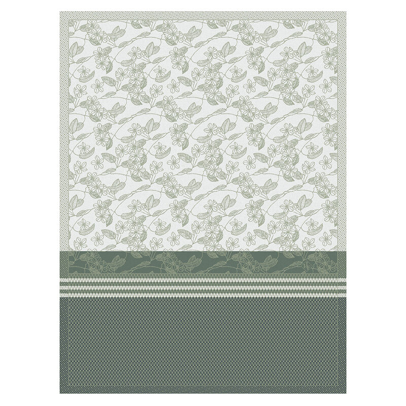 Tea towel Essentiel Gravure Green 24"x31" 100% cotton, , hi-res image number 0